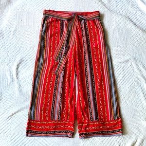 Loft cropped wide leg pull on pants